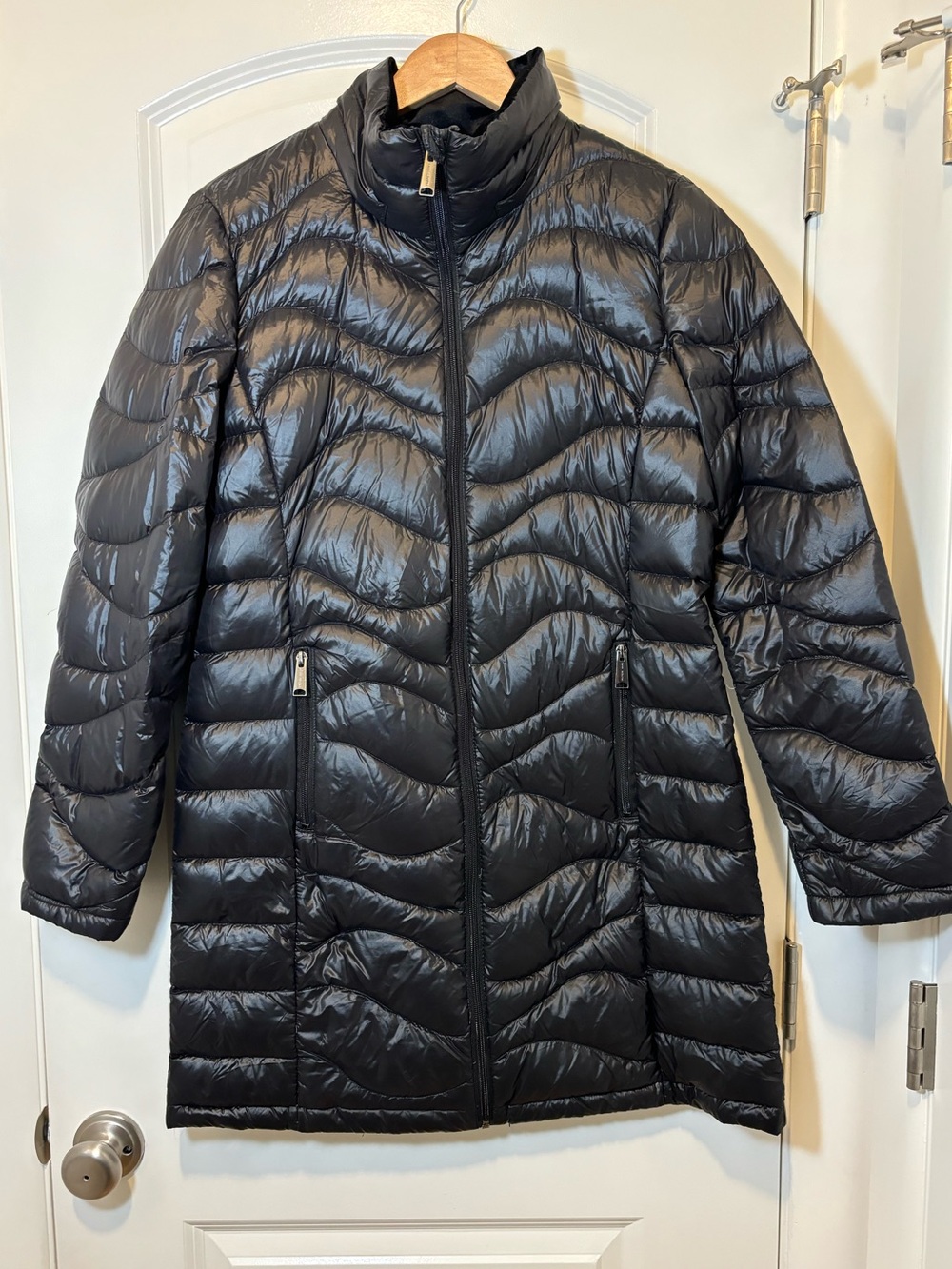 Women’s Long Black Packable Puffer Coat